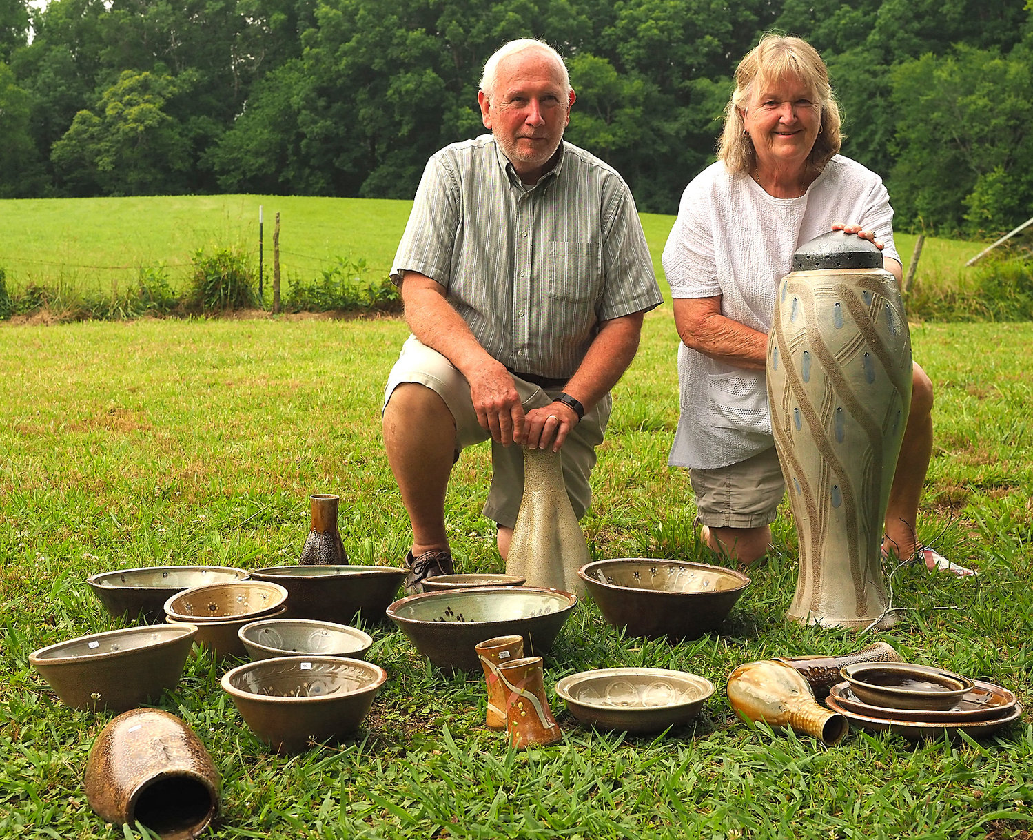 Longtime customers Monty and Anne Busick at the kiln's opening last week.